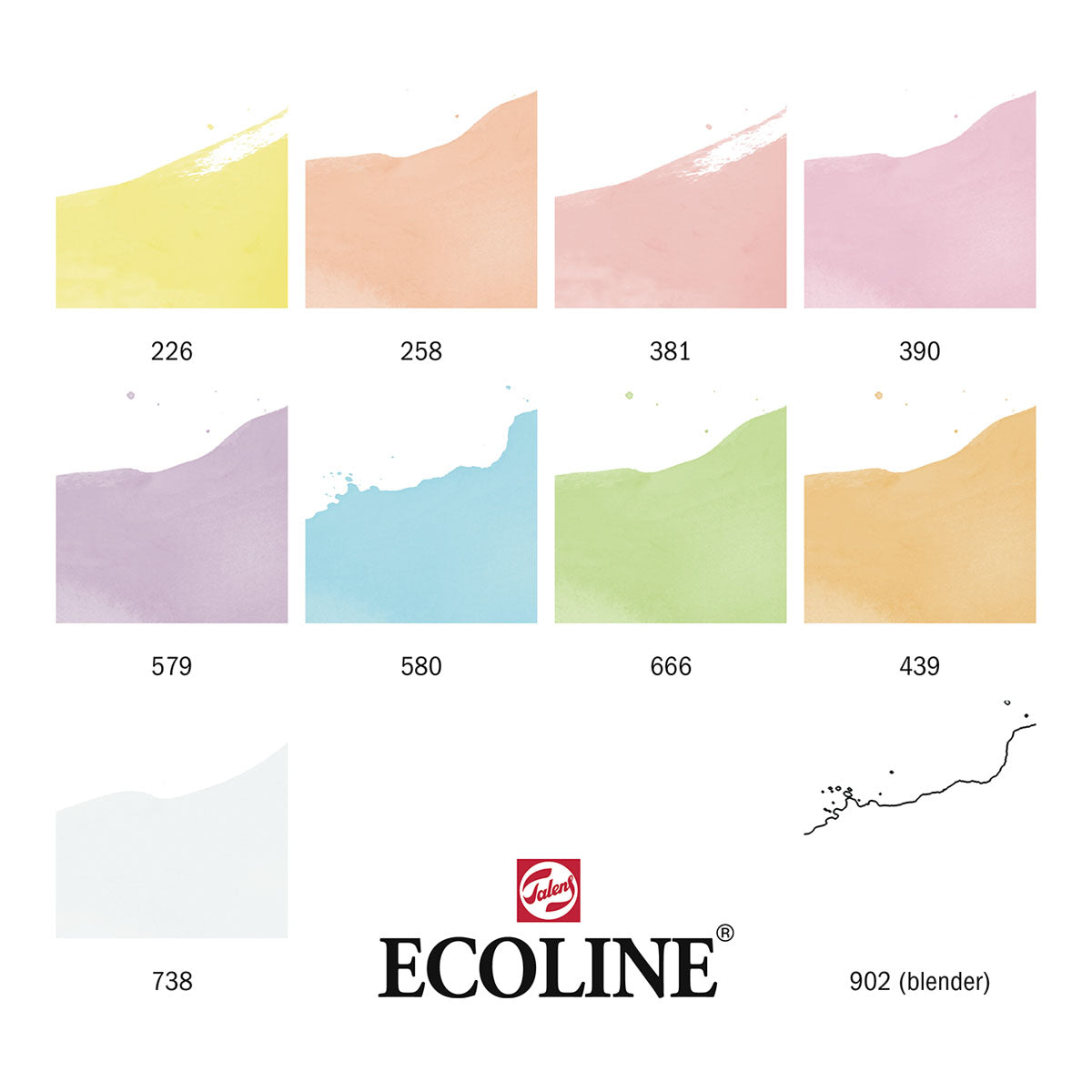Talens Ecoline Brush Pen 10 set, Pastel Colors