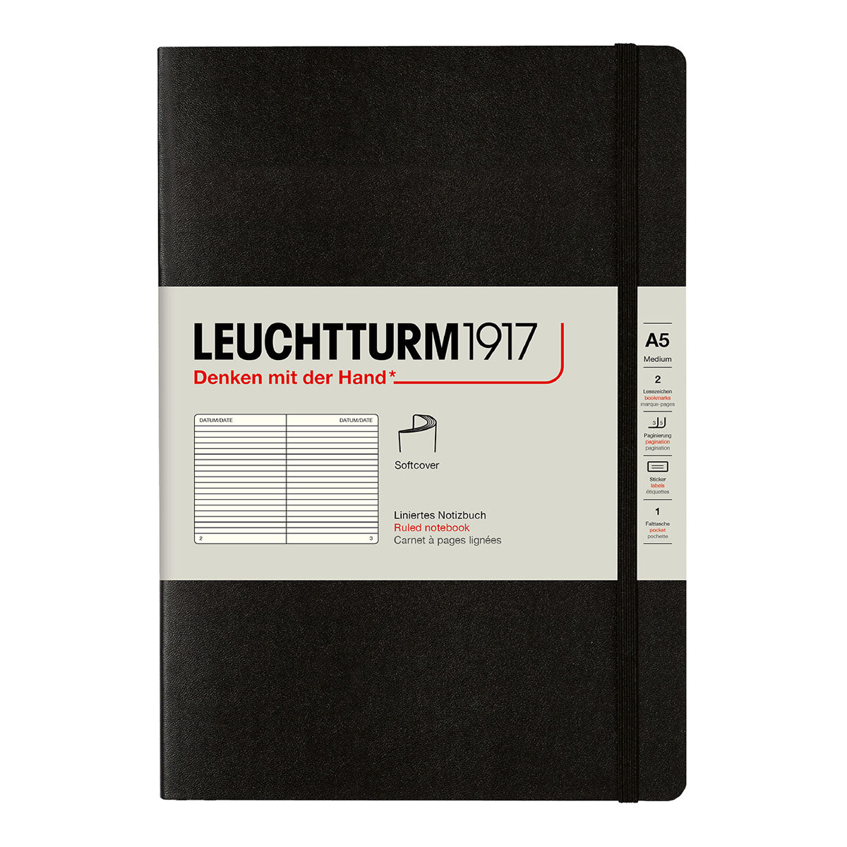 Leuchtturm1917 Notebook A5 Soft Cover, Ruled