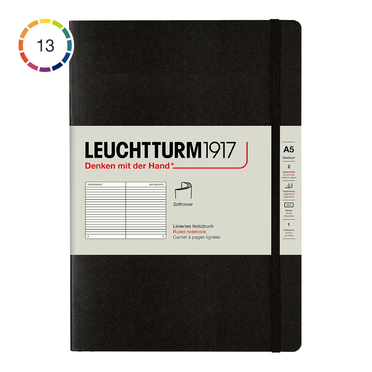 Leuchtturm1917 Notebook A5 Soft Cover, Ruled