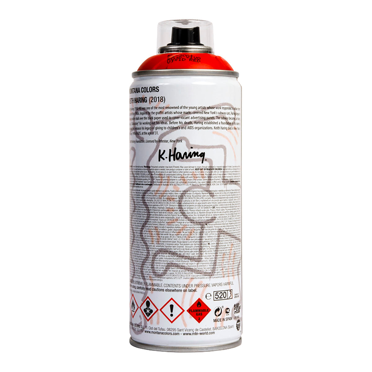 MTN Keith Haring Limited Edition Spray Paint 400ml, Vivid Red