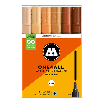 Molotow ONE4ALL 227HS 6set Wood