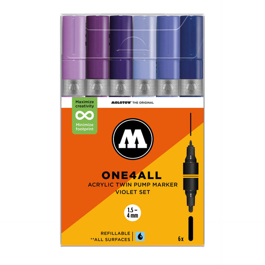 Molotow ONE4ALL Twin Marker 6set Violet