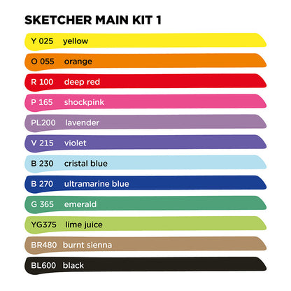 Molotow Sketcher Twin Marker 12 Set Main Kit 1