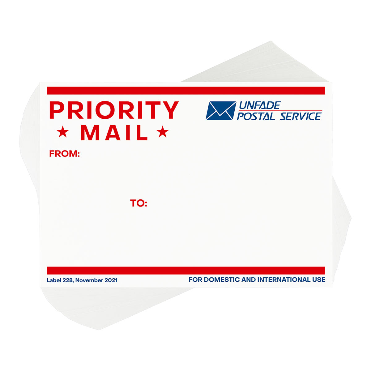 Priority Mail Stickers Red Stripes, 100 pcs – UNFADE