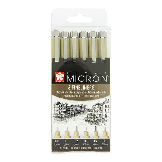 Sakura Pigma Micron Fineliner 6 set