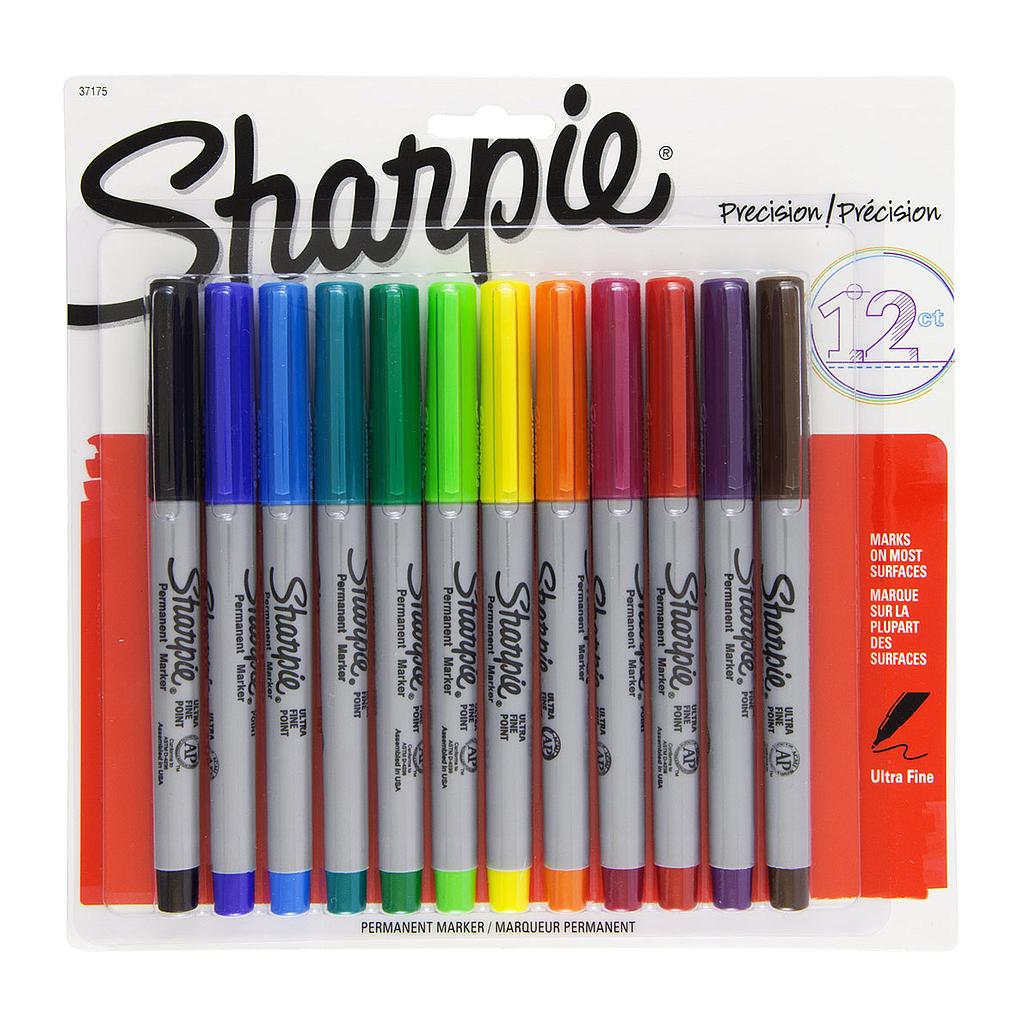 Sharpie Permanent Marker Ultra Fine Point 12 set