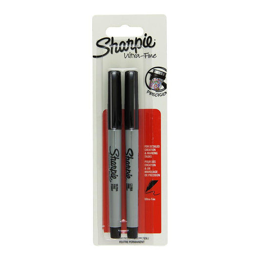 Sharpie Permanent Marker Ultra Fine Point, 2 set Black