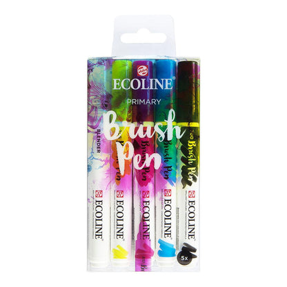 Talens Ecoline Brush Pen 5 set, Primary Colors