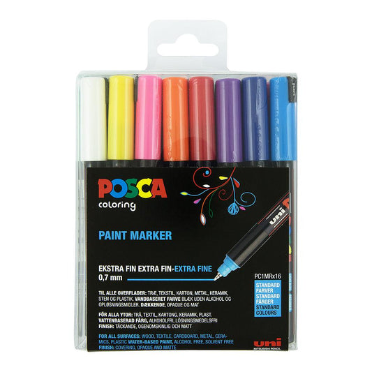 Uni Posca Markers PC-1MR, 16set Standard Colours