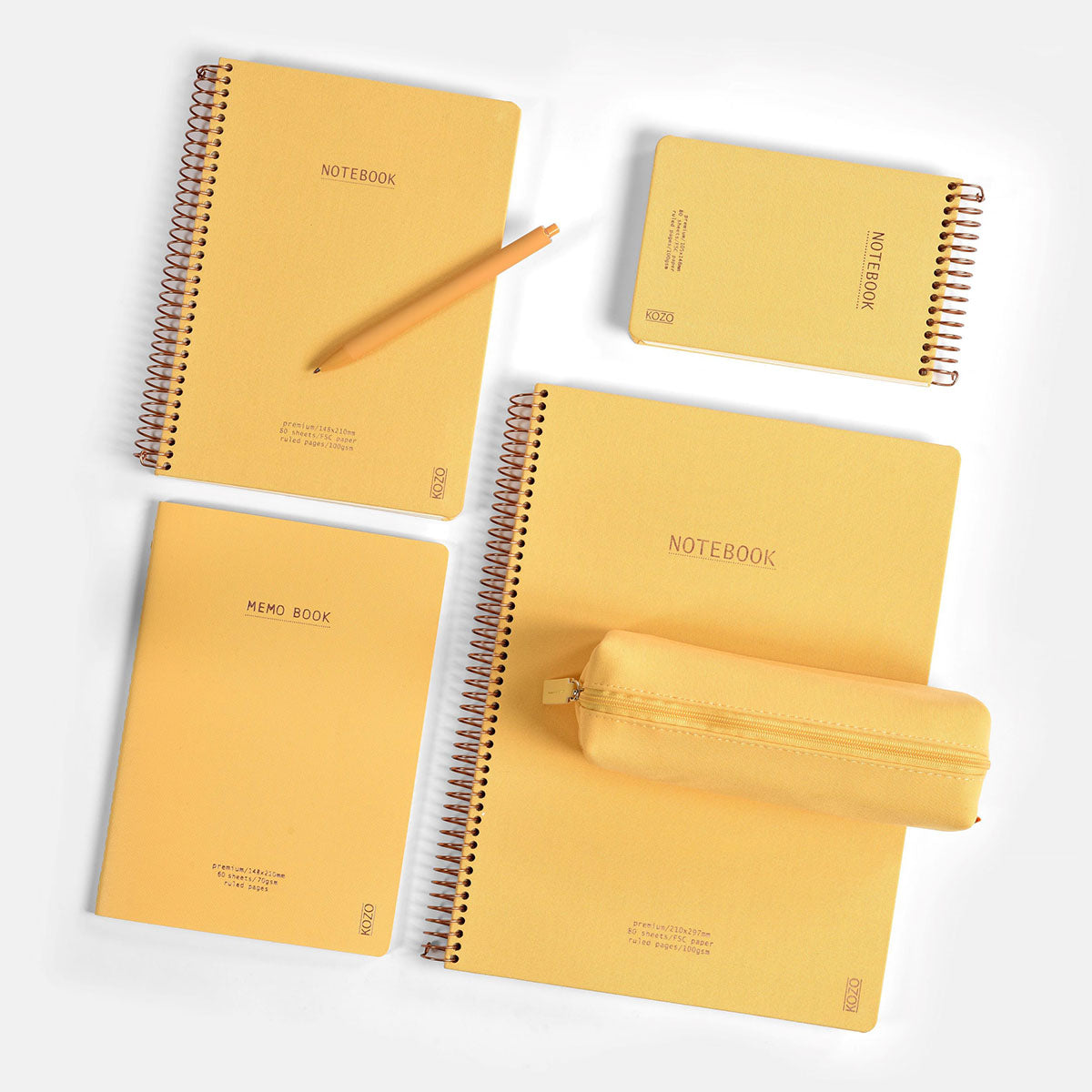 Kozo Pencil Case 21x7x7 cm Honey