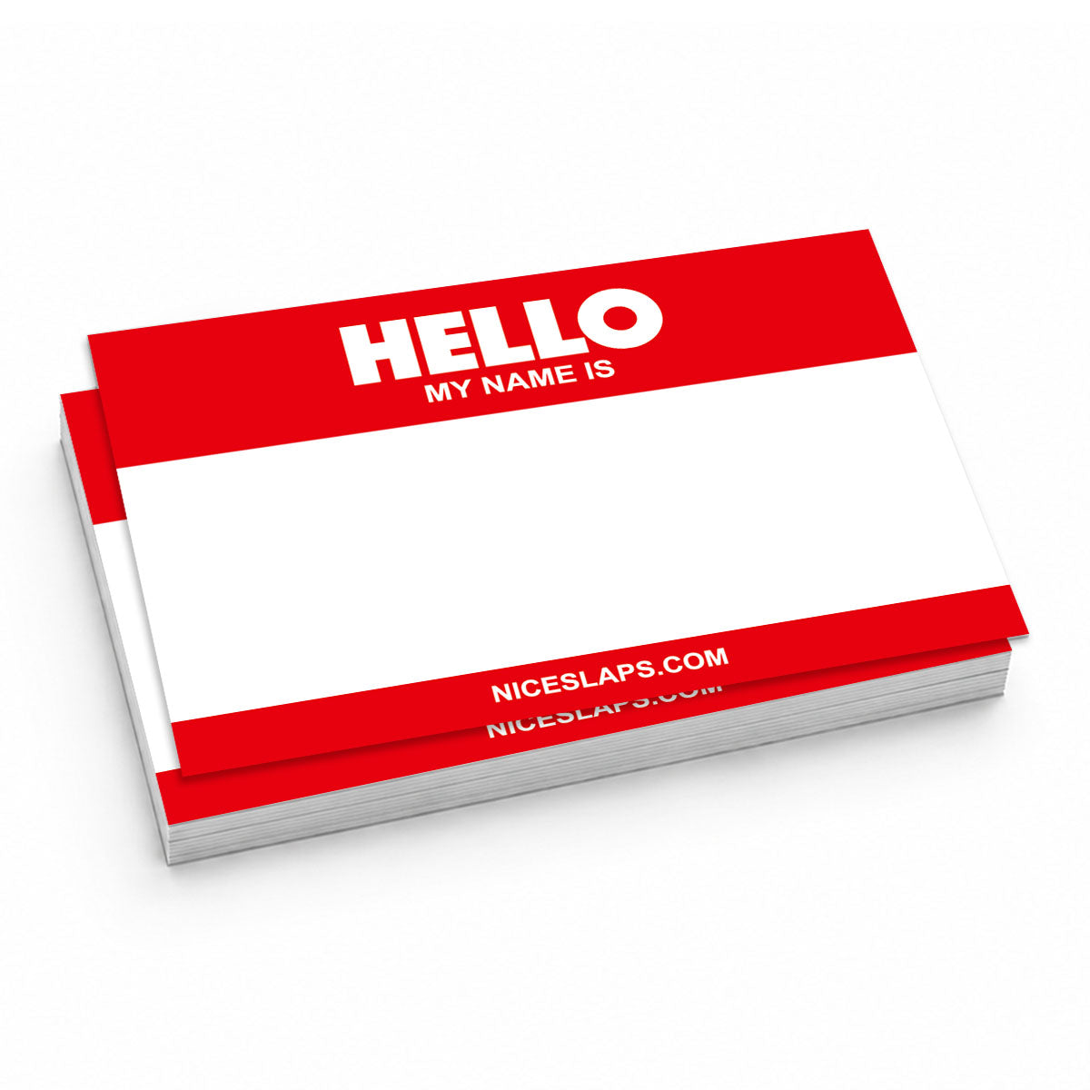 NICE SLAPS Standard Sticker Hello My Name Is Red, Large 50pcs