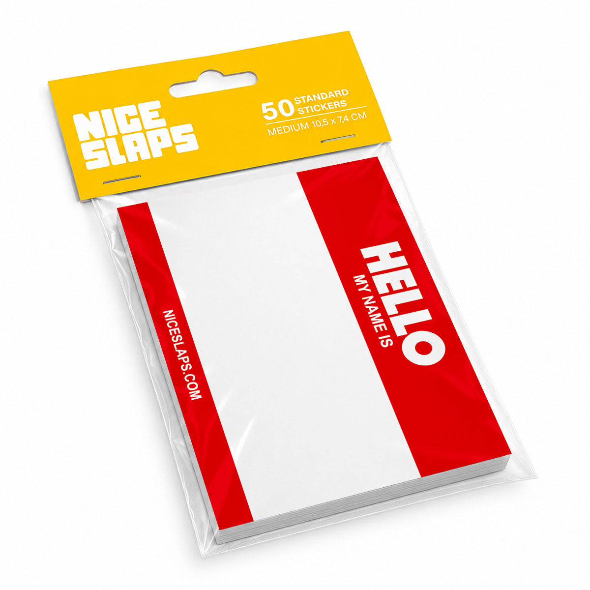 NICE SLAPS Standard Sticker Hello My Name Is Red, Medium 50pcs - image 3