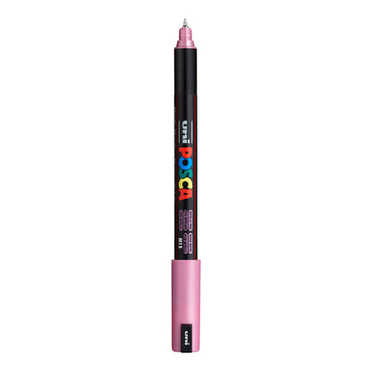 Uni Posca PC-1MR Ultra Fine 0.7 mm paint marker in Metallic Pink