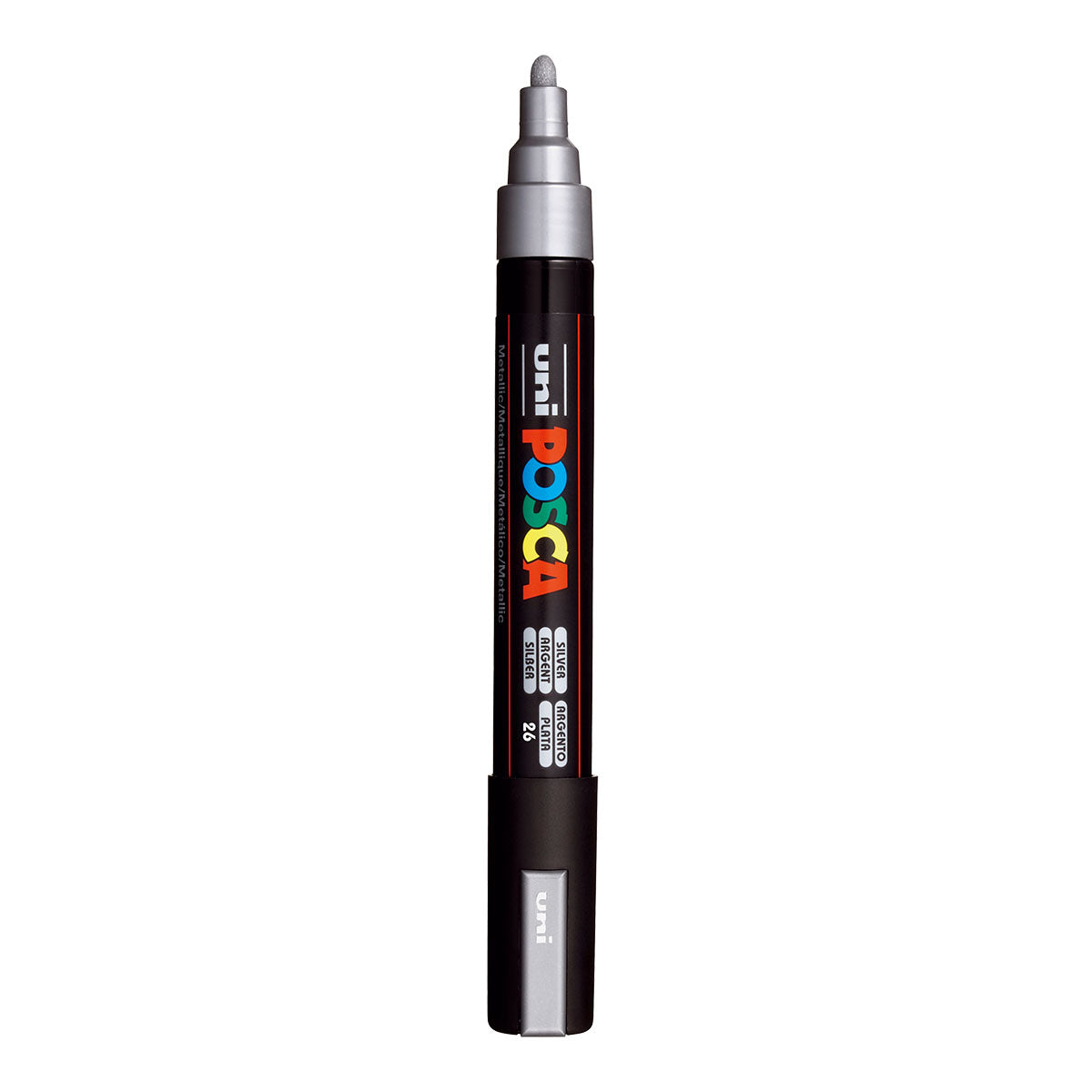 Uni Posca PC-5M Medium 2.5 mm paint marker in Metallic Silver