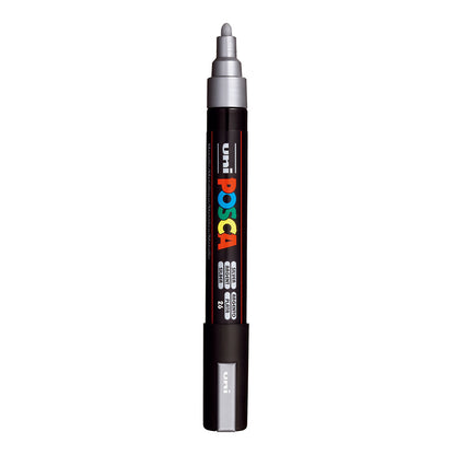 Uni Posca PC-5M Medium 2.5 mm paint marker in Metallic Silver