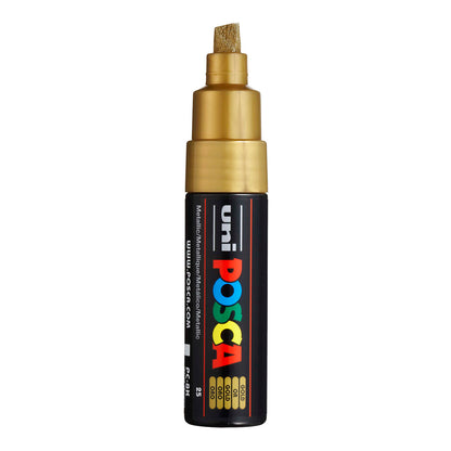 Uni Posca PC-8K Broad 8 mm paint marker in Metallic Gold